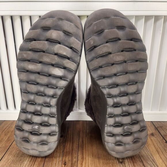 Womens 9 Skechers On the Go Joy Endeavor Chocolate Faux Fur Ankle Booties Boots - Picture 8 of 11